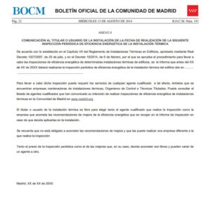 Normativa de la comunidad de Madrid sobre instalaciones térmicas