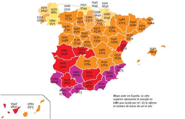 mapa energía solar